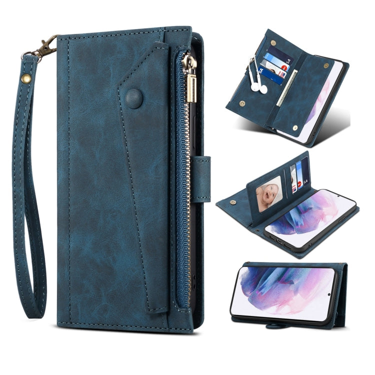 Retro Frosted Horizontal Flip Leather Case with Holder & Card Slot & Wallet & Zipper Pocket & Lanyard, For Samsung Galaxy S21 5G, For Samsung Galaxy S21+ 5G, For Samsung Galaxy S21 Ultra 5G, For Samsung Galaxy S21 FE 5G, For Samsung Galaxy A52 5G / 4G ...