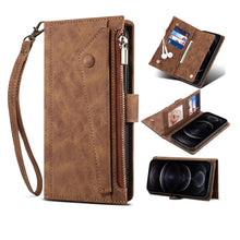 Load image into Gallery viewer, Retro Frosted Horizontal Flip Leather Case with Holder &amp; Card Slot &amp; Wallet &amp; Zipper Pocket &amp; Lanyard, For Samsung Galaxy S21 5G, For Samsung Galaxy S21+ 5G, For Samsung Galaxy S21 Ultra 5G, For Samsung Galaxy S21 FE 5G, For Samsung Galaxy A52 5G / 4G ...