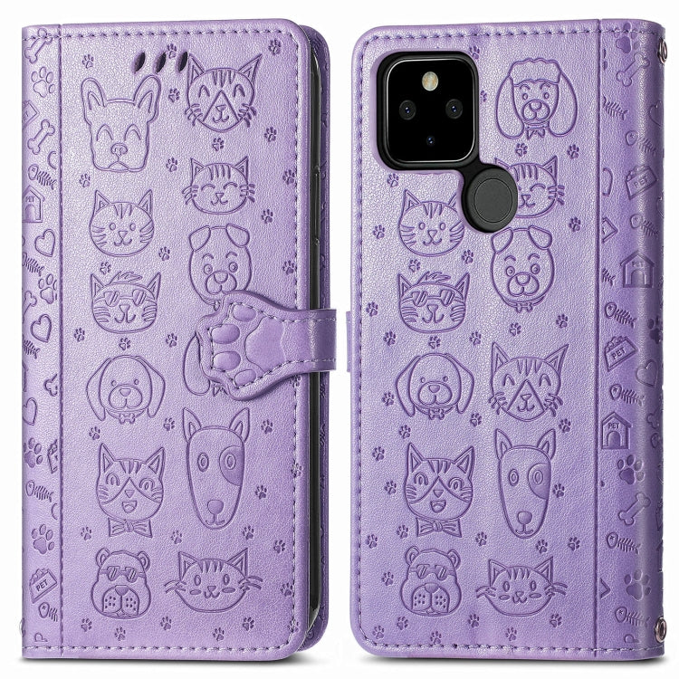 Lovely Cat and Dog Embossing Pattern Horizontal Flip Leather Case , with Holder & Card Slots & Wallet & Cartoon Clasp & Lanyard, For Google Pixel 5a 5G, For LG Velvet 2 Pro, For Motorola Edge 20 Pro, For OPPO Reno6 Z, For OPPO Realme C20               ...