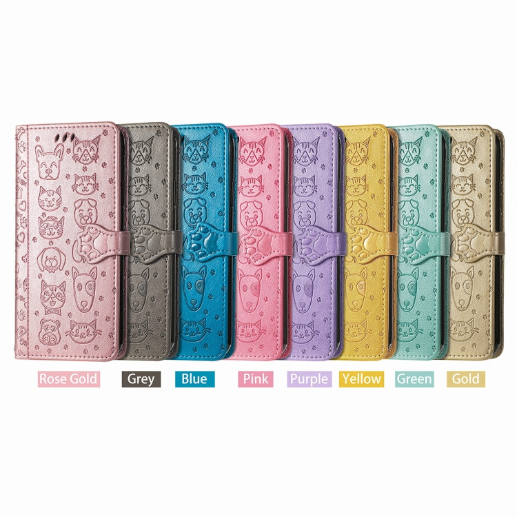 Lovely Cat and Dog Embossing Pattern Horizontal Flip Leather Case , with Holder & Card Slots & Wallet & Cartoon Clasp & Lanyard, For Google Pixel 5a 5G, For LG Velvet 2 Pro, For Motorola Edge 20 Pro, For OPPO Reno6 Z, For OPPO Realme C20               ...