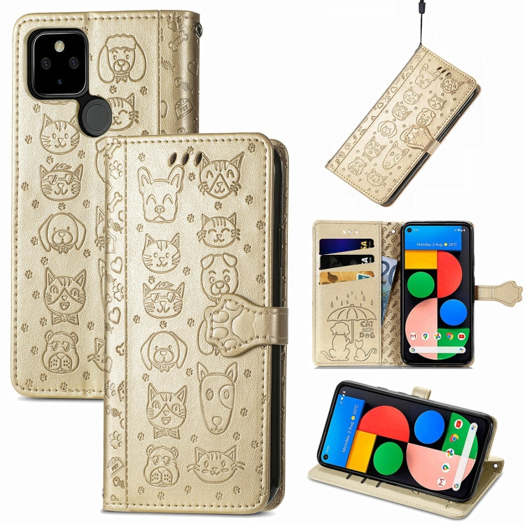 Lovely Cat and Dog Embossing Pattern Horizontal Flip Leather Case , with Holder & Card Slots & Wallet & Cartoon Clasp & Lanyard, For Google Pixel 5a 5G, For LG Velvet 2 Pro, For Motorola Edge 20 Pro, For OPPO Reno6 Z, For OPPO Realme C20               ...