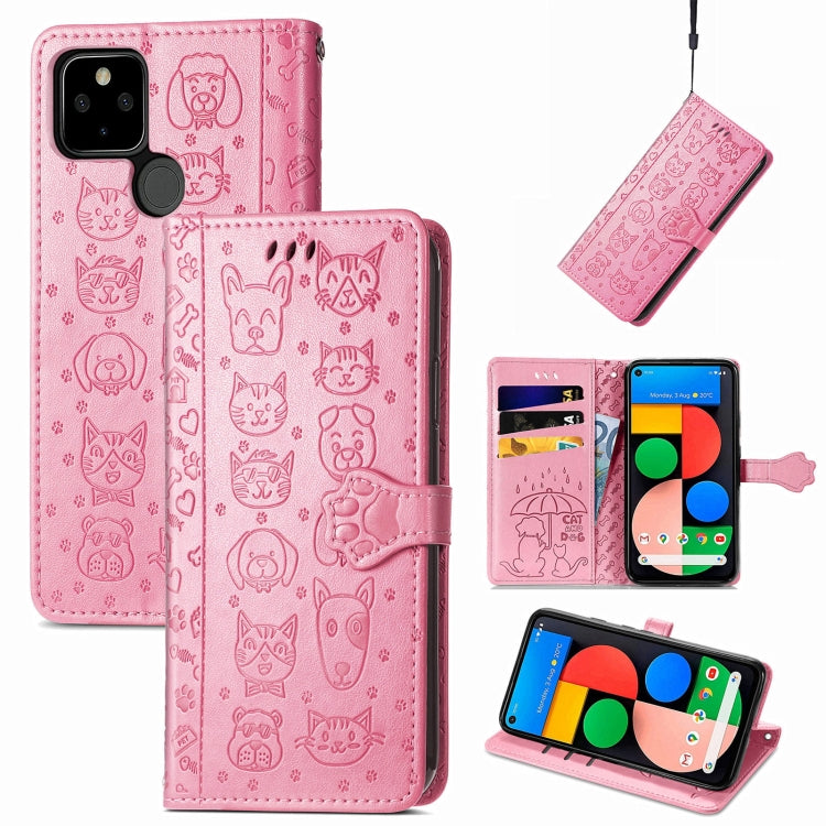 Lovely Cat and Dog Embossing Pattern Horizontal Flip Leather Case , with Holder & Card Slots & Wallet & Cartoon Clasp & Lanyard, For Google Pixel 5a 5G, For LG Velvet 2 Pro, For Motorola Edge 20 Pro, For OPPO Reno6 Z, For OPPO Realme C20               ...