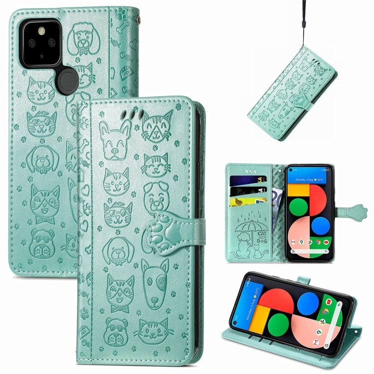Lovely Cat and Dog Embossing Pattern Horizontal Flip Leather Case , with Holder & Card Slots & Wallet & Cartoon Clasp & Lanyard, For Google Pixel 5a 5G, For LG Velvet 2 Pro, For Motorola Edge 20 Pro, For OPPO Reno6 Z, For OPPO Realme C20               ...