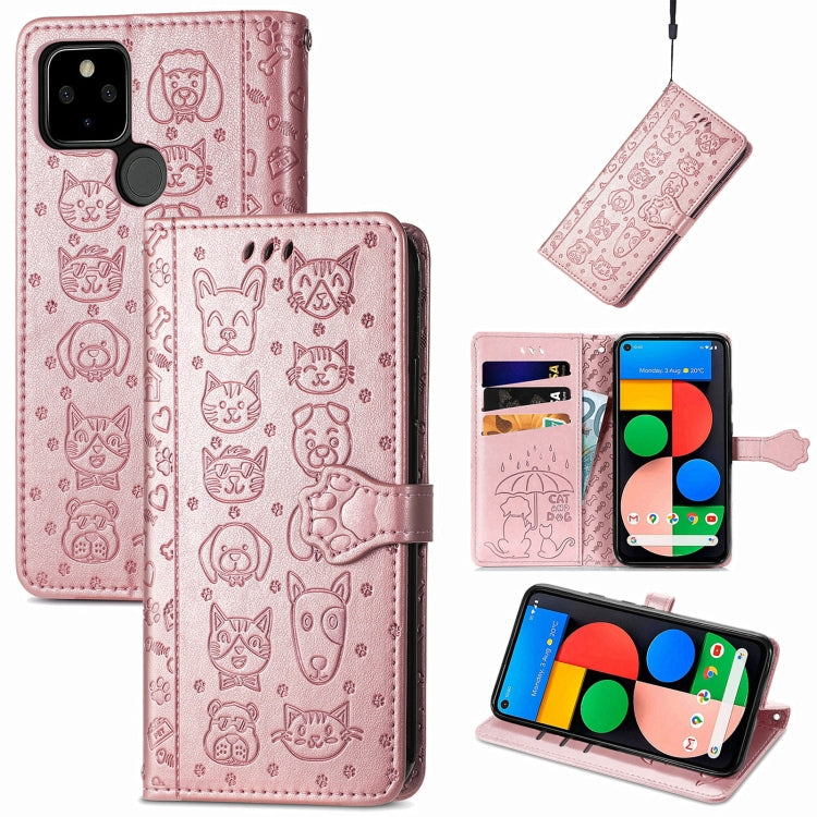 Lovely Cat and Dog Embossing Pattern Horizontal Flip Leather Case , with Holder & Card Slots & Wallet & Cartoon Clasp & Lanyard, For Google Pixel 5a 5G, For LG Velvet 2 Pro, For Motorola Edge 20 Pro, For OPPO Reno6 Z, For OPPO Realme C20               ...