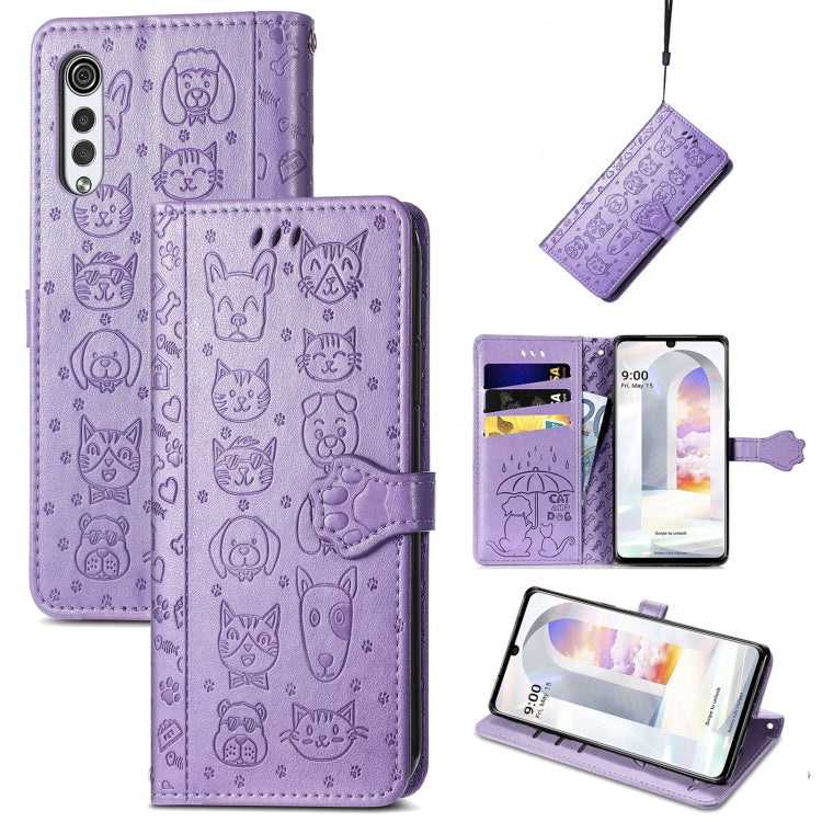 Lovely Cat and Dog Embossing Pattern Horizontal Flip Leather Case , with Holder & Card Slots & Wallet & Cartoon Clasp & Lanyard, For Google Pixel 5a 5G, For LG Velvet 2 Pro, For Motorola Edge 20 Pro, For OPPO Reno6 Z, For OPPO Realme C20               ...