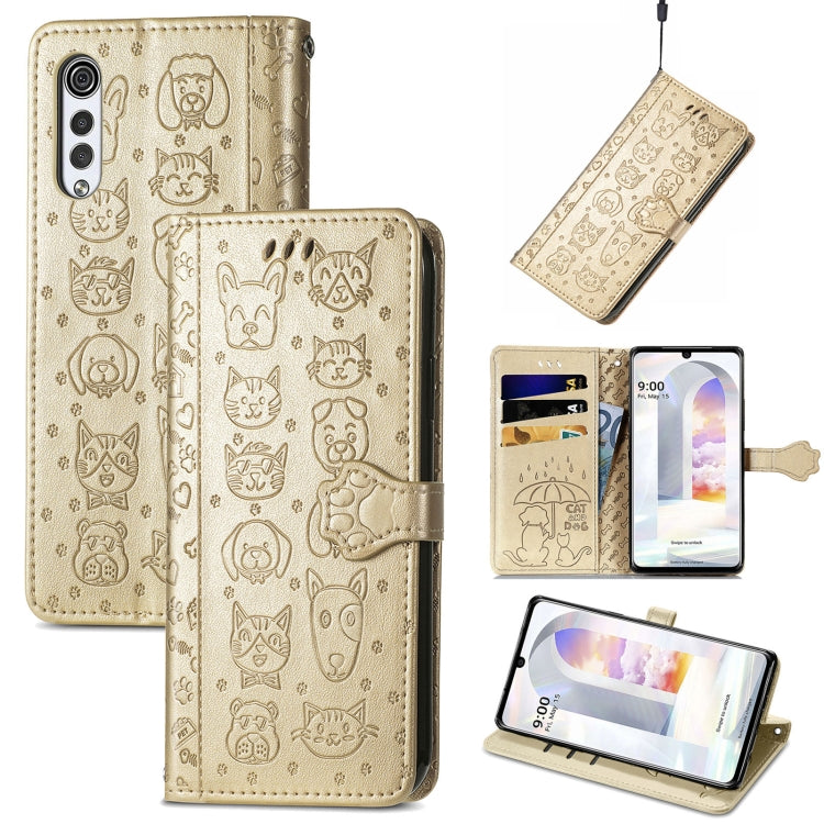 Lovely Cat and Dog Embossing Pattern Horizontal Flip Leather Case , with Holder & Card Slots & Wallet & Cartoon Clasp & Lanyard, For Google Pixel 5a 5G, For LG Velvet 2 Pro, For Motorola Edge 20 Pro, For OPPO Reno6 Z, For OPPO Realme C20               ...