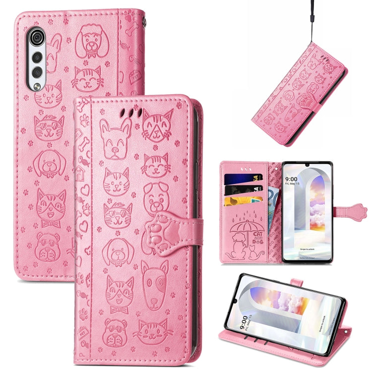 Lovely Cat and Dog Embossing Pattern Horizontal Flip Leather Case , with Holder & Card Slots & Wallet & Cartoon Clasp & Lanyard, For Google Pixel 5a 5G, For LG Velvet 2 Pro, For Motorola Edge 20 Pro, For OPPO Reno6 Z, For OPPO Realme C20               ...