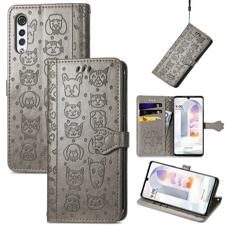 Lovely Cat and Dog Embossing Pattern Horizontal Flip Leather Case , with Holder & Card Slots & Wallet & Cartoon Clasp & Lanyard, For Google Pixel 5a 5G, For LG Velvet 2 Pro, For Motorola Edge 20 Pro, For OPPO Reno6 Z, For OPPO Realme C20               ...