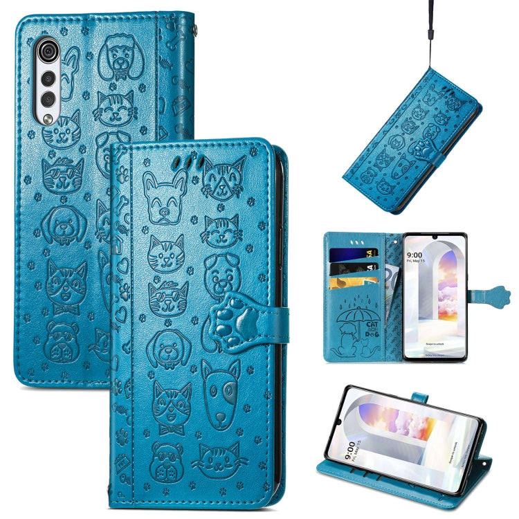 Lovely Cat and Dog Embossing Pattern Horizontal Flip Leather Case , with Holder & Card Slots & Wallet & Cartoon Clasp & Lanyard, For Google Pixel 5a 5G, For LG Velvet 2 Pro, For Motorola Edge 20 Pro, For OPPO Reno6 Z, For OPPO Realme C20               ...