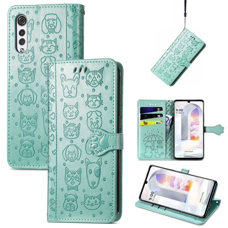 Lovely Cat and Dog Embossing Pattern Horizontal Flip Leather Case , with Holder & Card Slots & Wallet & Cartoon Clasp & Lanyard, For Google Pixel 5a 5G, For LG Velvet 2 Pro, For Motorola Edge 20 Pro, For OPPO Reno6 Z, For OPPO Realme C20               ...