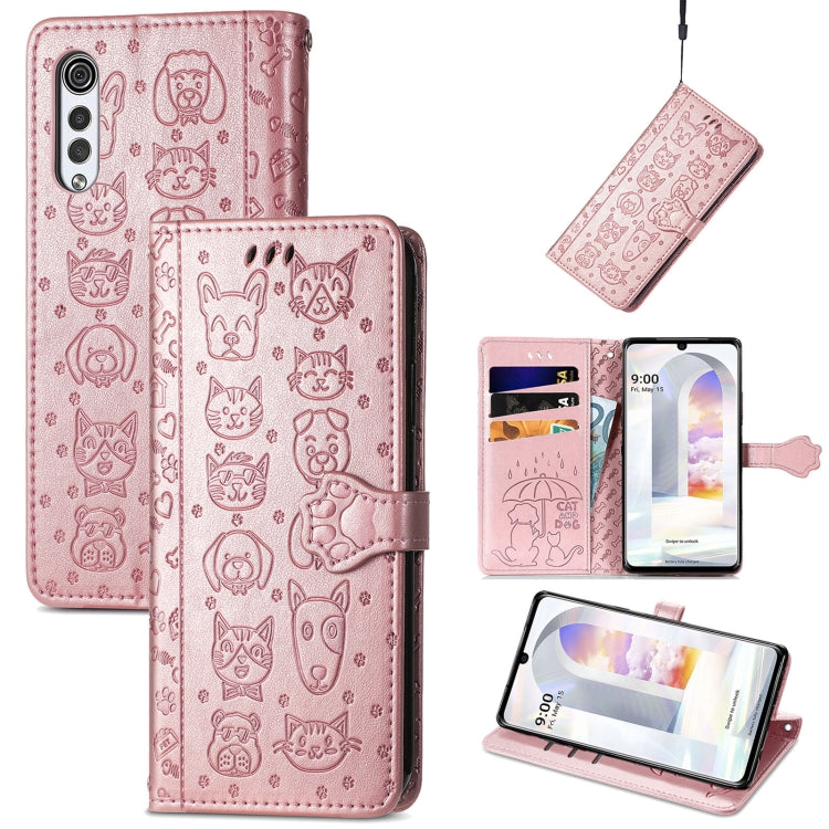 Lovely Cat and Dog Embossing Pattern Horizontal Flip Leather Case , with Holder & Card Slots & Wallet & Cartoon Clasp & Lanyard, For Google Pixel 5a 5G, For LG Velvet 2 Pro, For Motorola Edge 20 Pro, For OPPO Reno6 Z, For OPPO Realme C20               ...