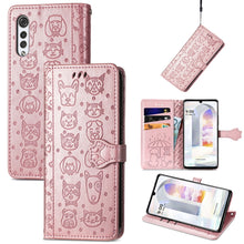 Load image into Gallery viewer, Lovely Cat and Dog Embossing Pattern Horizontal Flip Leather Case , with Holder &amp; Card Slots &amp; Wallet &amp; Cartoon Clasp &amp; Lanyard, For Google Pixel 5a 5G, For LG Velvet 2 Pro, For Motorola Edge 20 Pro, For OPPO Reno6 Z, For OPPO Realme C20               ...