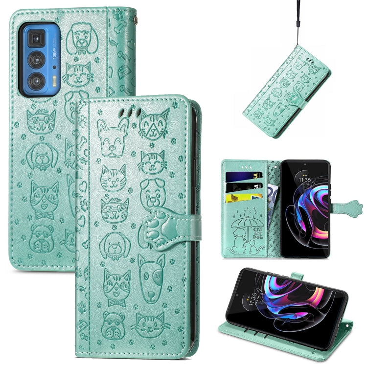 Lovely Cat and Dog Embossing Pattern Horizontal Flip Leather Case , with Holder & Card Slots & Wallet & Cartoon Clasp & Lanyard, For Google Pixel 5a 5G, For LG Velvet 2 Pro, For Motorola Edge 20 Pro, For OPPO Reno6 Z, For OPPO Realme C20               ...