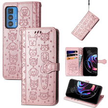 Load image into Gallery viewer, Lovely Cat and Dog Embossing Pattern Horizontal Flip Leather Case , with Holder &amp; Card Slots &amp; Wallet &amp; Cartoon Clasp &amp; Lanyard, For Google Pixel 5a 5G, For LG Velvet 2 Pro, For Motorola Edge 20 Pro, For OPPO Reno6 Z, For OPPO Realme C20               ...