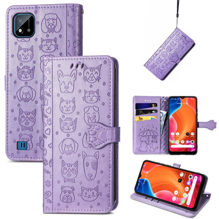 Lovely Cat and Dog Embossing Pattern Horizontal Flip Leather Case , with Holder & Card Slots & Wallet & Cartoon Clasp & Lanyard, For Google Pixel 5a 5G, For LG Velvet 2 Pro, For Motorola Edge 20 Pro, For OPPO Reno6 Z, For OPPO Realme C20               ...