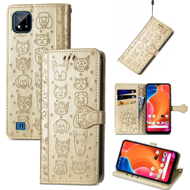 Lovely Cat and Dog Embossing Pattern Horizontal Flip Leather Case , with Holder & Card Slots & Wallet & Cartoon Clasp & Lanyard, For Google Pixel 5a 5G, For LG Velvet 2 Pro, For Motorola Edge 20 Pro, For OPPO Reno6 Z, For OPPO Realme C20               ...