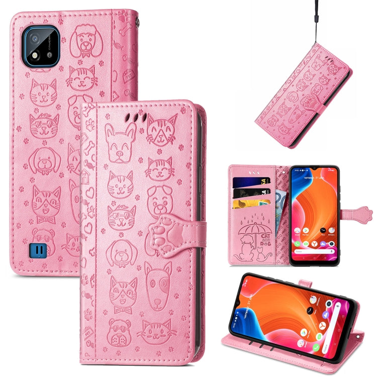 Lovely Cat and Dog Embossing Pattern Horizontal Flip Leather Case , with Holder & Card Slots & Wallet & Cartoon Clasp & Lanyard, For Google Pixel 5a 5G, For LG Velvet 2 Pro, For Motorola Edge 20 Pro, For OPPO Reno6 Z, For OPPO Realme C20               ...