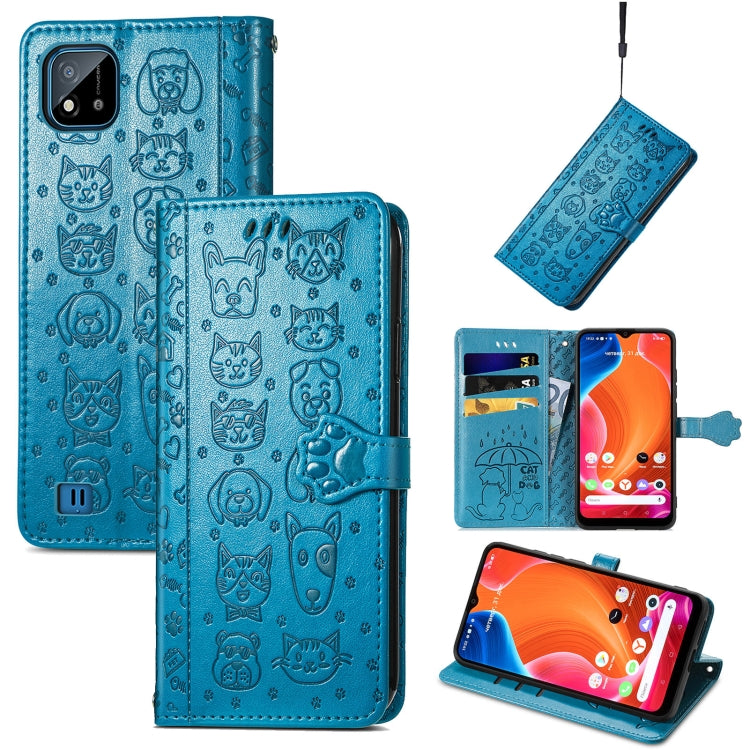 Lovely Cat and Dog Embossing Pattern Horizontal Flip Leather Case , with Holder & Card Slots & Wallet & Cartoon Clasp & Lanyard, For Google Pixel 5a 5G, For LG Velvet 2 Pro, For Motorola Edge 20 Pro, For OPPO Reno6 Z, For OPPO Realme C20               ...