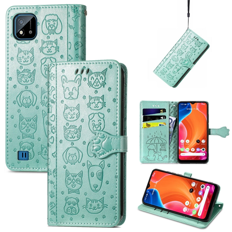 Lovely Cat and Dog Embossing Pattern Horizontal Flip Leather Case , with Holder & Card Slots & Wallet & Cartoon Clasp & Lanyard, For Google Pixel 5a 5G, For LG Velvet 2 Pro, For Motorola Edge 20 Pro, For OPPO Reno6 Z, For OPPO Realme C20               ...