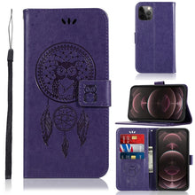 Load image into Gallery viewer, Wind Chime Owl Embossing Pattern Horizontal Flip Leather Case with Holder &amp; Card Slots &amp; Wallet, For iPhone 13 Pro Max, For iPhone 13 Pro, For iPhone 13