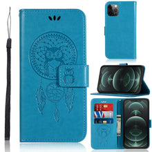 Load image into Gallery viewer, Wind Chime Owl Embossing Pattern Horizontal Flip Leather Case with Holder &amp; Card Slots &amp; Wallet, For iPhone 13 Pro Max, For iPhone 13 Pro, For iPhone 13
