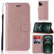 Load image into Gallery viewer, Wind Chime Owl Embossing Pattern Horizontal Flip Leather Case with Holder &amp; Card Slots &amp; Wallet, For iPhone 13 Pro Max, For iPhone 13 Pro, For iPhone 13
