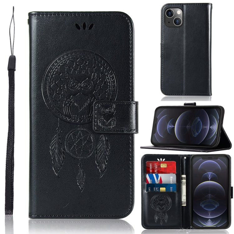 Wind Chime Owl Embossing Pattern Horizontal Flip Leather Case with Holder & Card Slots & Wallet, For iPhone 13 Pro Max, For iPhone 13 Pro, For iPhone 13