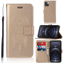 Load image into Gallery viewer, Wind Chime Owl Embossing Pattern Horizontal Flip Leather Case with Holder &amp; Card Slots &amp; Wallet, For iPhone 13 Pro Max, For iPhone 13 Pro, For iPhone 13