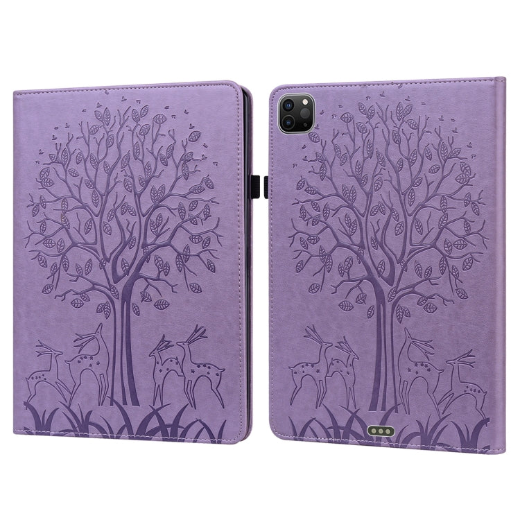 Tree & Deer Pattern Pressed Printing Horizontal Flip PU Leather Case with Holder & Card Slots & Sleep / Wake-up Function, For iPad Air 2020 / Pro 11 2020, For iPad Pro 10.5 2017 / 10.2 2019, For iPad 9.7 2018/2017/Air 2/Air, For iPad mini 5/4/3/2/1    ...
