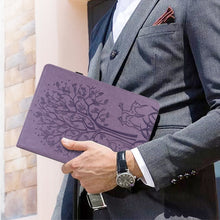 Load image into Gallery viewer, Tree &amp; Deer Pattern Pressed Printing Horizontal Flip PU Leather Case with Holder &amp; Card Slots &amp; Sleep / Wake-up Function, For iPad Air 2020 / Pro 11 2020, For iPad Pro 10.5 2017 / 10.2 2019, For iPad 9.7 2018/2017/Air 2/Air, For iPad mini 5/4/3/2/1    ...