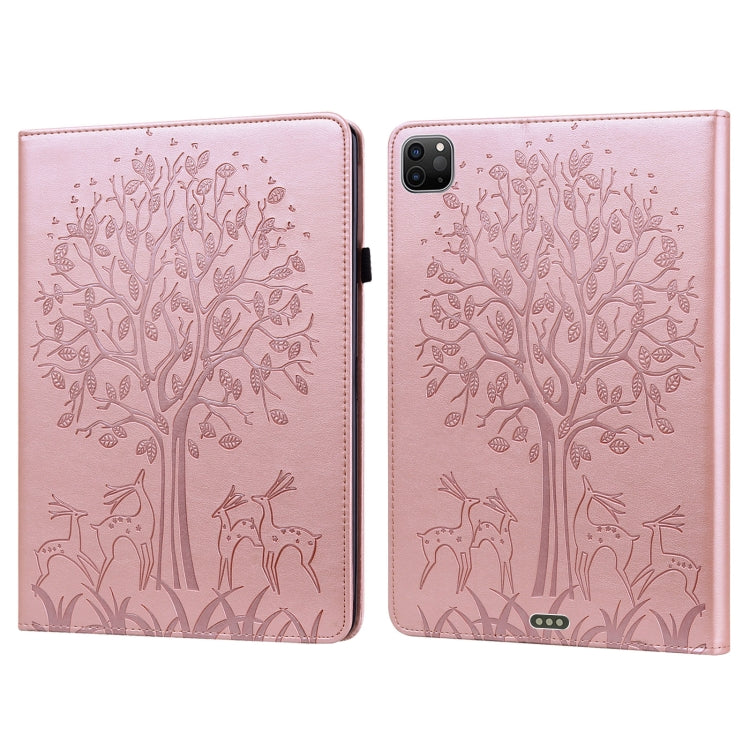 Tree & Deer Pattern Pressed Printing Horizontal Flip PU Leather Case with Holder & Card Slots & Sleep / Wake-up Function, For iPad Air 2020 / Pro 11 2020, For iPad Pro 10.5 2017 / 10.2 2019, For iPad 9.7 2018/2017/Air 2/Air, For iPad mini 5/4/3/2/1    ...