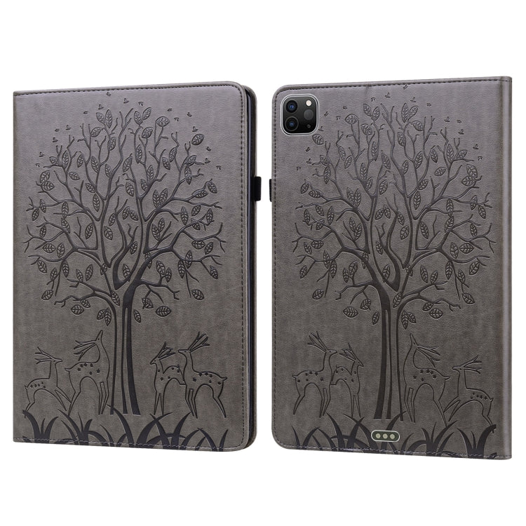 Tree & Deer Pattern Pressed Printing Horizontal Flip PU Leather Case with Holder & Card Slots & Sleep / Wake-up Function, For iPad Air 2020 / Pro 11 2020, For iPad Pro 10.5 2017 / 10.2 2019, For iPad 9.7 2018/2017/Air 2/Air, For iPad mini 5/4/3/2/1    ...