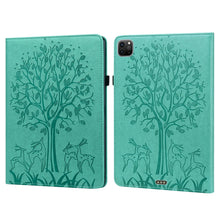 Load image into Gallery viewer, Tree &amp; Deer Pattern Pressed Printing Horizontal Flip PU Leather Case with Holder &amp; Card Slots &amp; Sleep / Wake-up Function, For iPad Air 2020 / Pro 11 2020, For iPad Pro 10.5 2017 / 10.2 2019, For iPad 9.7 2018/2017/Air 2/Air, For iPad mini 5/4/3/2/1    ...