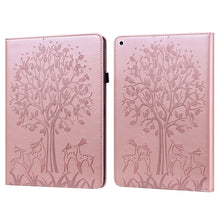 Load image into Gallery viewer, Tree &amp; Deer Pattern Pressed Printing Horizontal Flip PU Leather Case with Holder &amp; Card Slots &amp; Sleep / Wake-up Function, For iPad Air 2020 / Pro 11 2020, For iPad Pro 10.5 2017 / 10.2 2019, For iPad 9.7 2018/2017/Air 2/Air, For iPad mini 5/4/3/2/1    ...