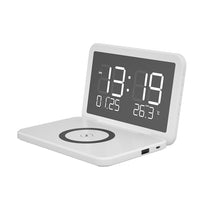 Load image into Gallery viewer, SY-118 15W Foldable Mirror Surface Perpetual Desk Calendar Clock Wireless Charger with Alarm Clock &amp; Three-level Brightness Adjustable Function, SY-118 Black, SY-118 White