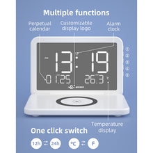 Load image into Gallery viewer, SY-118 15W Foldable Mirror Surface Perpetual Desk Calendar Clock Wireless Charger with Alarm Clock &amp; Three-level Brightness Adjustable Function, SY-118 Black, SY-118 White