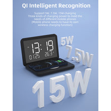 Load image into Gallery viewer, SY-118 15W Foldable Mirror Surface Perpetual Desk Calendar Clock Wireless Charger with Alarm Clock &amp; Three-level Brightness Adjustable Function, SY-118 Black, SY-118 White