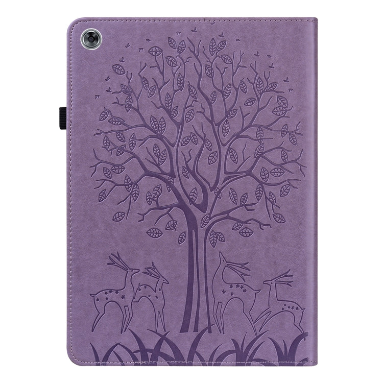 Tree & Deer Pattern Pressed Printing Horizontal Flip PU Leather Case with Holder & Card Slots, For Huawei MediaPad M5 lite, For Huawei MatePad Pro 10.8 2021, For Huawei MatePad 11 2021, For Huawei MediaPad T3 10, For Huawei MediaPad T5                 ...