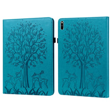 Load image into Gallery viewer, Tree &amp; Deer Pattern Pressed Printing Horizontal Flip PU Leather Case with Holder &amp; Card Slots, For Huawei MediaPad M5 lite, For Huawei MatePad Pro 10.8 2021, For Huawei MatePad 11 2021, For Huawei MediaPad T3 10, For Huawei MediaPad T5                 ...