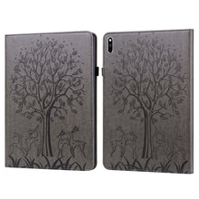 Load image into Gallery viewer, Tree &amp; Deer Pattern Pressed Printing Horizontal Flip PU Leather Case with Holder &amp; Card Slots, For Huawei MediaPad M5 lite, For Huawei MatePad Pro 10.8 2021, For Huawei MatePad 11 2021, For Huawei MediaPad T3 10, For Huawei MediaPad T5                 ...