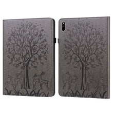 Load image into Gallery viewer, Tree &amp; Deer Pattern Pressed Printing Horizontal Flip PU Leather Case with Holder &amp; Card Slots, For Huawei MediaPad M5 lite, For Huawei MatePad Pro 10.8 2021, For Huawei MatePad 11 2021, For Huawei MediaPad T3 10, For Huawei MediaPad T5                 ...