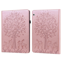 Load image into Gallery viewer, Tree &amp; Deer Pattern Pressed Printing Horizontal Flip PU Leather Case with Holder &amp; Card Slots, For Huawei MediaPad M5 lite, For Huawei MatePad Pro 10.8 2021, For Huawei MatePad 11 2021, For Huawei MediaPad T3 10, For Huawei MediaPad T5                 ...