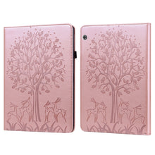 Load image into Gallery viewer, Tree &amp; Deer Pattern Pressed Printing Horizontal Flip PU Leather Case with Holder &amp; Card Slots, For Huawei MediaPad M5 lite, For Huawei MatePad Pro 10.8 2021, For Huawei MatePad 11 2021, For Huawei MediaPad T3 10, For Huawei MediaPad T5                 ...