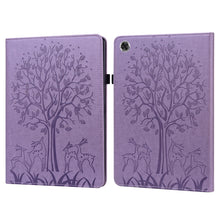 Load image into Gallery viewer, Tree &amp; Deer Pattern Pressed Printing Horizontal Flip PU Leather Case with Holder &amp; Card Slots, For Huawei MediaPad M5 lite, For Huawei MatePad Pro 10.8 2021, For Huawei MatePad 11 2021, For Huawei MediaPad T3 10, For Huawei MediaPad T5                 ...