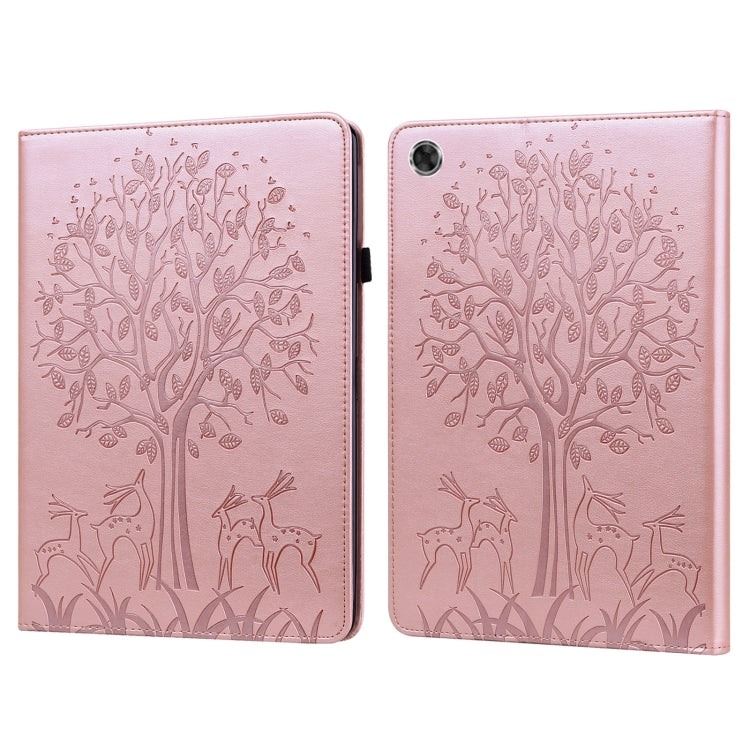 Tree & Deer Pattern Pressed Printing Horizontal Flip PU Leather Case with Holder & Card Slots, For Huawei MediaPad M5 lite, For Huawei MatePad Pro 10.8 2021, For Huawei MatePad 11 2021, For Huawei MediaPad T3 10, For Huawei MediaPad T5                 ...