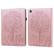 Load image into Gallery viewer, Tree &amp; Deer Pattern Pressed Printing Horizontal Flip PU Leather Case with Holder &amp; Card Slots, For Huawei MediaPad M5 lite, For Huawei MatePad Pro 10.8 2021, For Huawei MatePad 11 2021, For Huawei MediaPad T3 10, For Huawei MediaPad T5                 ...