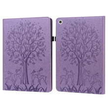 Load image into Gallery viewer, Tree &amp; Deer Pattern Pressed Printing Horizontal Flip PU Leather Case with Holder &amp; Card Slots, For Huawei MediaPad M5 lite, For Huawei MatePad Pro 10.8 2021, For Huawei MatePad 11 2021, For Huawei MediaPad T3 10, For Huawei MediaPad T5                 ...