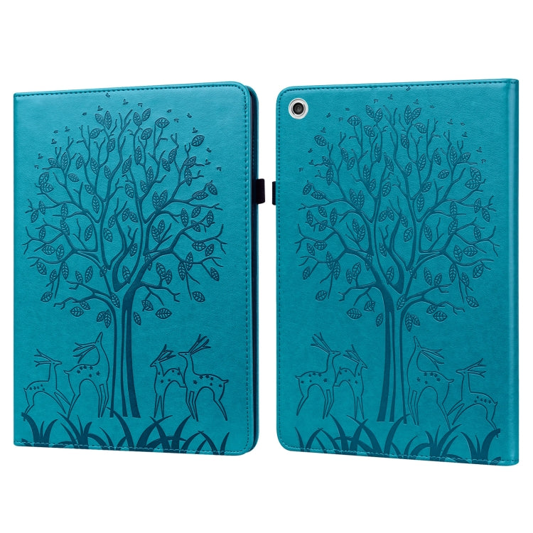 Tree & Deer Pattern Pressed Printing Horizontal Flip PU Leather Case with Holder & Card Slots, For Huawei MediaPad M5 lite, For Huawei MatePad Pro 10.8 2021, For Huawei MatePad 11 2021, For Huawei MediaPad T3 10, For Huawei MediaPad T5                 ...