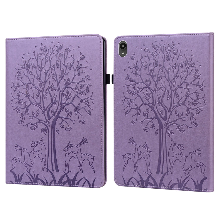 Tree & Deer Pattern Pressed Printing Horizontal Flip PU Leather Case with Holder & Card Slots, For Huawei MediaPad M5 lite, For Huawei MatePad Pro 10.8 2021, For Huawei MatePad 11 2021, For Huawei MediaPad T3 10, For Huawei MediaPad T5                 ...