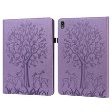Load image into Gallery viewer, Tree &amp; Deer Pattern Pressed Printing Horizontal Flip PU Leather Case with Holder &amp; Card Slots, For Huawei MediaPad M5 lite, For Huawei MatePad Pro 10.8 2021, For Huawei MatePad 11 2021, For Huawei MediaPad T3 10, For Huawei MediaPad T5                 ...